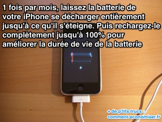 Batterie Iphone Videz La Entierement 1 Fois Mois Pour Gagner En
