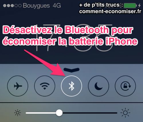 Désactivez le bluetooth pour économiser de la batterie