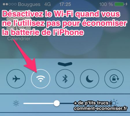 Désactivez le wifi pour économiser la batterie de l'iphone