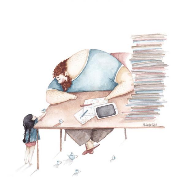 les papas savent prendre le temps pour jouer à la dinette malgré le travail