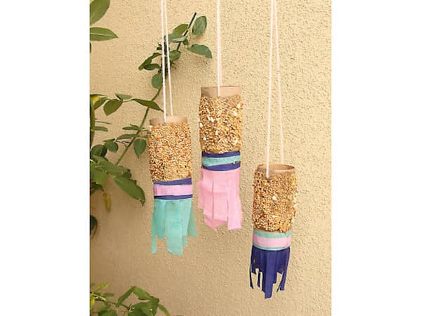 utilisez des rouleaux de papier toilette pour nourrir les oiseaux