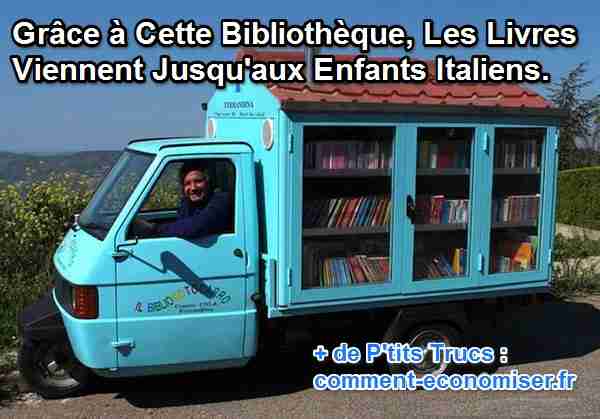 bibliothèque roulante pour apporter des livres aux enfants des villages