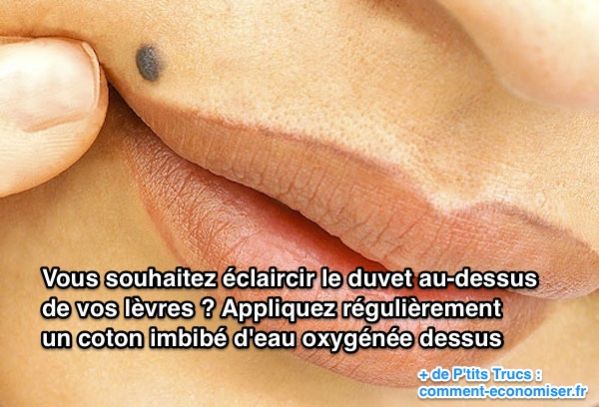 Appliquez régulièrement un coton imbibé d'eau oxygénée sur le duvet
