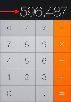 Comment effacer le dernier chiffre sur la calculette iphone