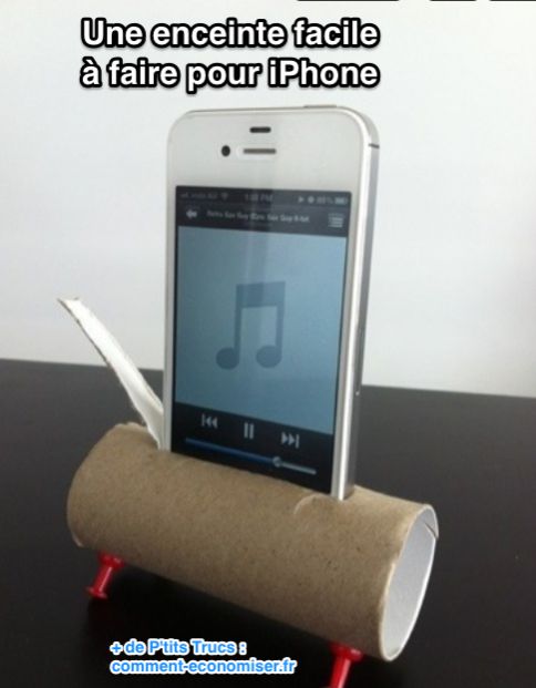 Enceinte iPhone en rouleau papier toilette
