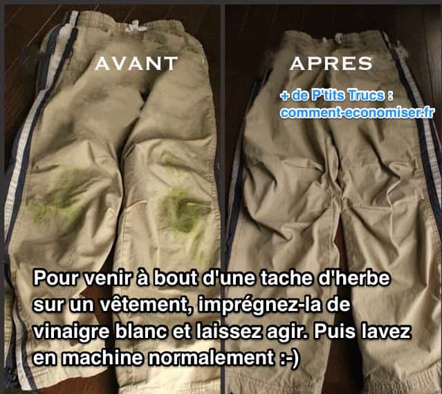 nettoyer tache d'herbe facilement sans laisser de traces