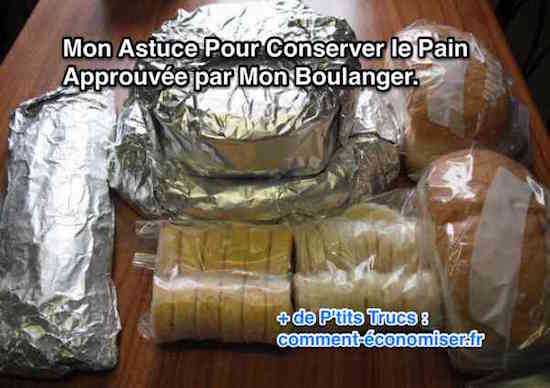 le pain en trop est mis dans du papier d'alu et au congélateur