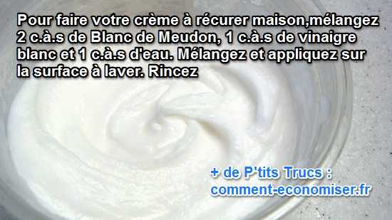 comment faire crème à récurer maison naturelle avec blanc de meudon