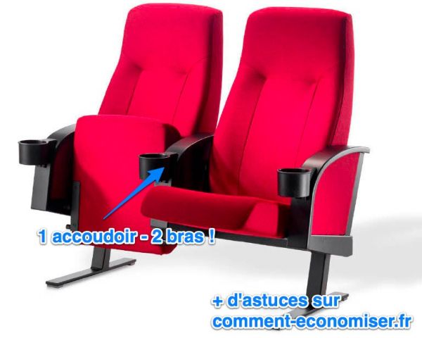 fauteuils de cin&eacute;ma avec 1 seul accoudoir !
