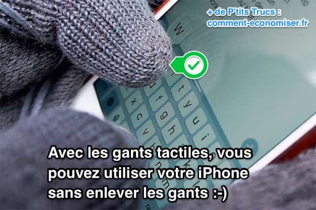 Avec les gants tactiles vous pouvez écrire des messages sans enlever les gants