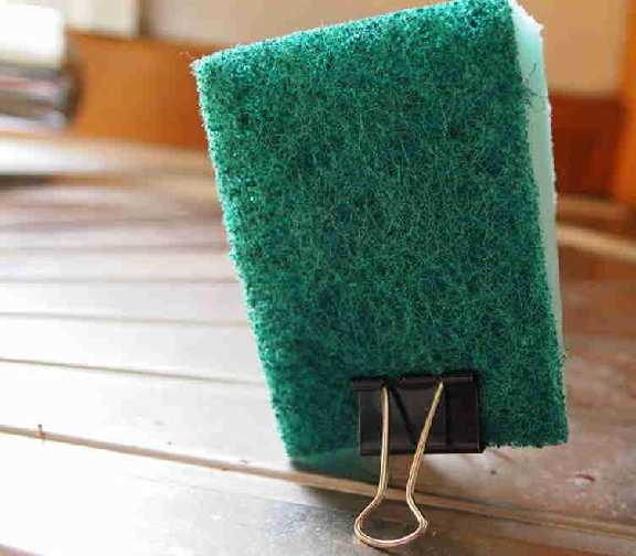 garder éponge sèche avec pince clip