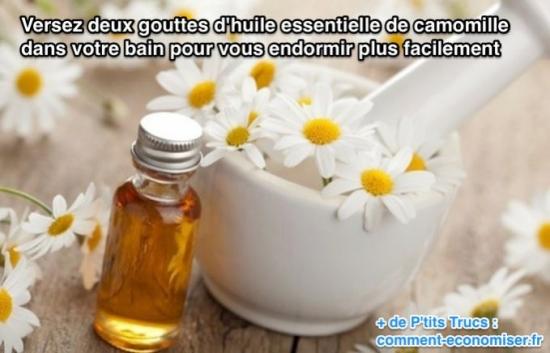 s'endormir facilement avec de l'huile essentielle de camomille
