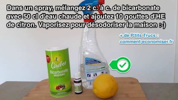 du bicarbonate et de l'huile essentielle de citron contre les mauvaises odeurs