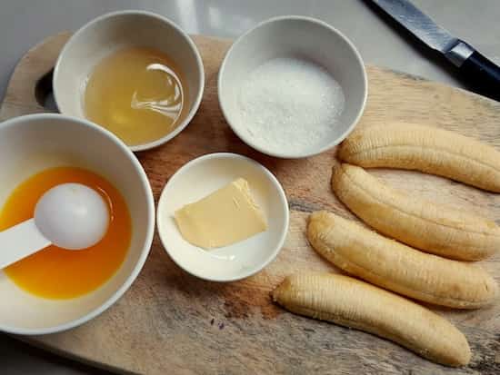 ingrédients banane flambées sucre beurre rhum