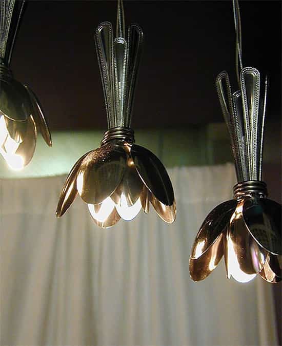 lampes argenterie avec des cuillères