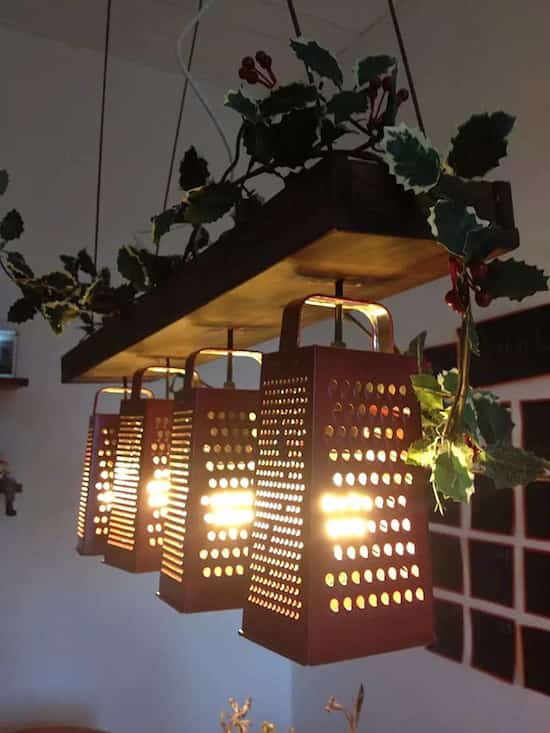 lampe suspendus à partir de râpe recyclées