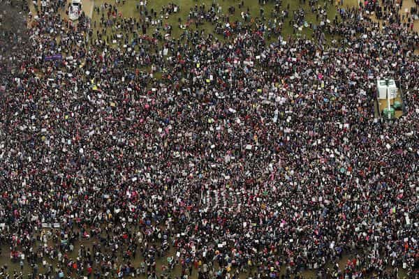 Marche des Femmes à Washington sur la pelouse