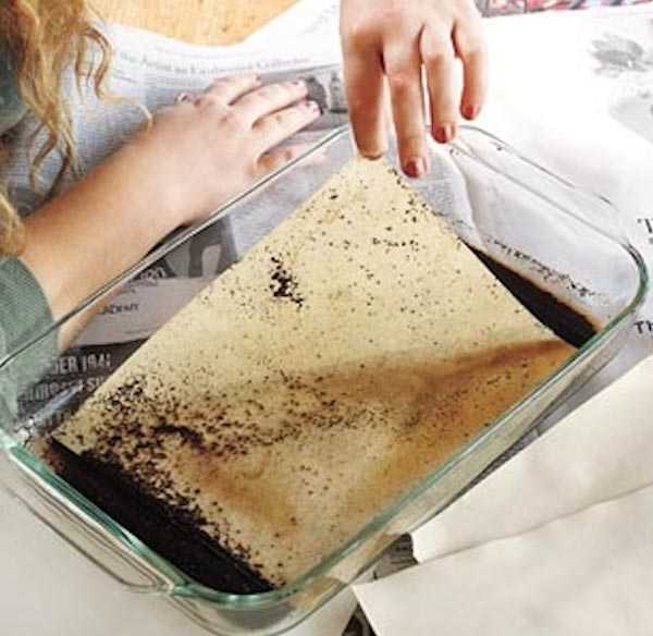 Put the paper in damp coffee grounds to age it