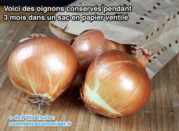 Conservation des oignons dans sac pendant 3 mois