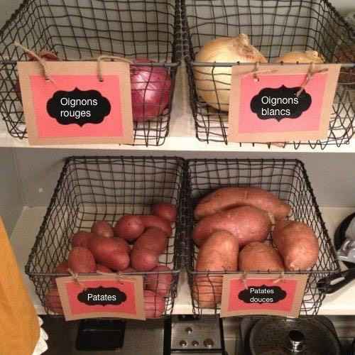 Store your vegetables in metal baskets