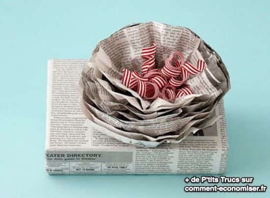 cadeaux emballages en papier journal créatifs