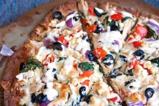 pizza à la sauce grecque