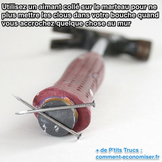 Astuce pour garder les clous à porter de main de son marteau