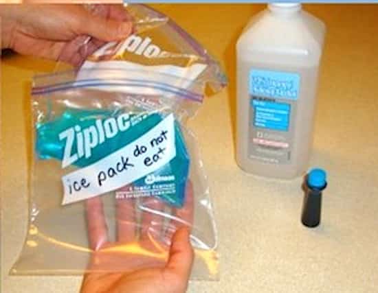 poche de glace déformable alcool