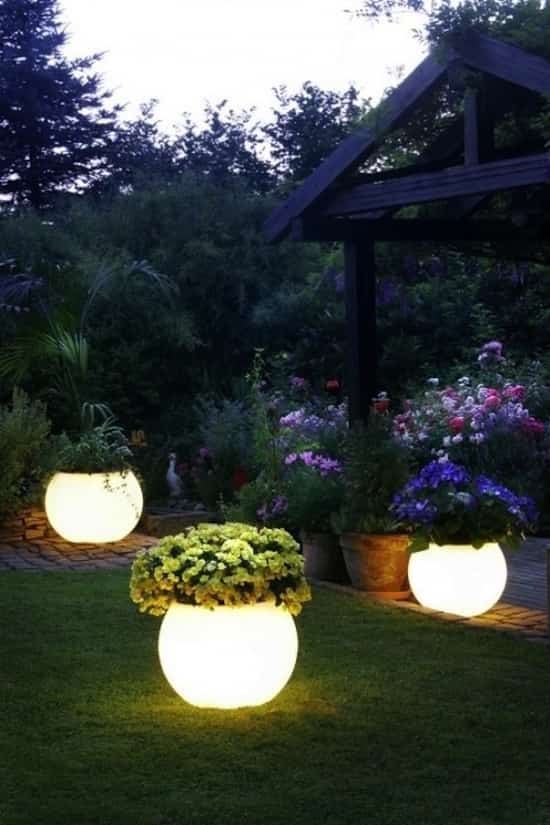 phosphorescent flower pots