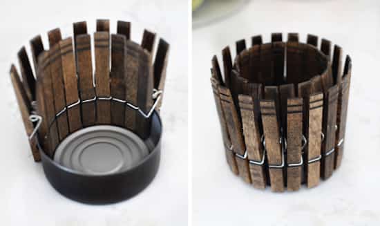 faire pot avec pince à linge pour fleurs