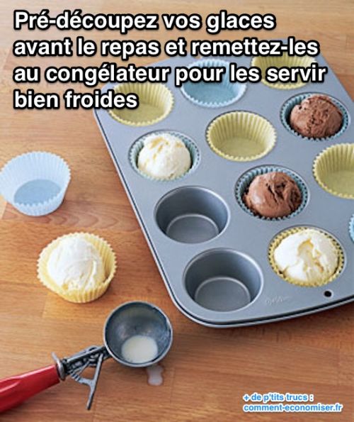 pré-découpez la glace avant le repas