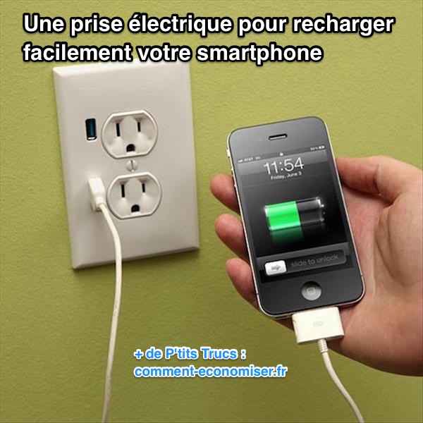 Une prise électrique avec port usb pour charger iphone