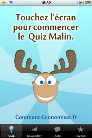 Touchez l'écran du quiz pour commencer