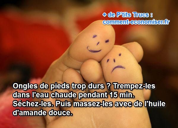 astuce pour ramollir les ongles de pieds durs avec de l'huile d'amande douce