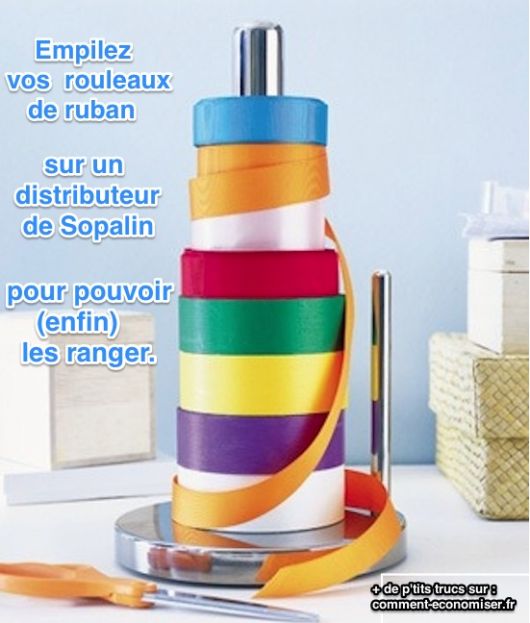 Un distributeur de sopalin pour empiler les rouleaux de scotchs
