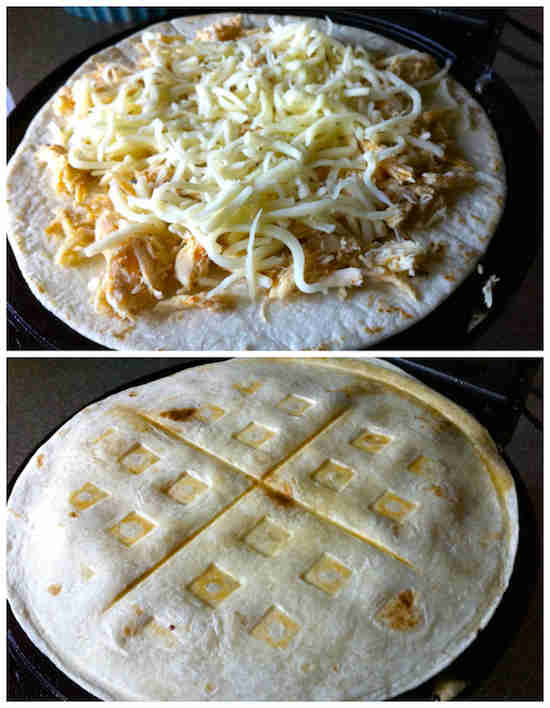 Rien de plus facile que les quesadillas préparées avec un gaufrier !