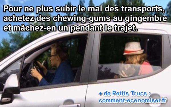 macher des chewing gum au gingembre pour lutter contre le mal des transports