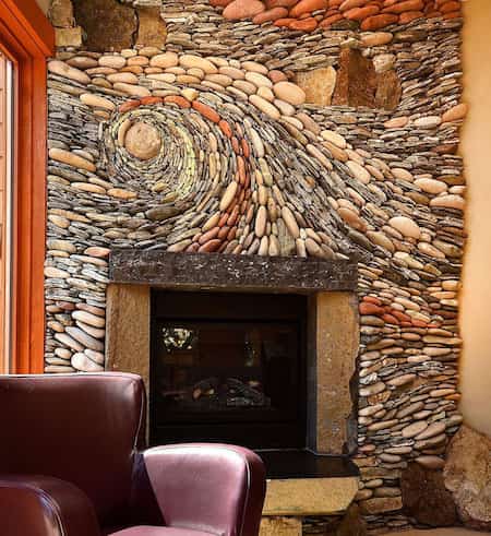 murs en galets intérieur design