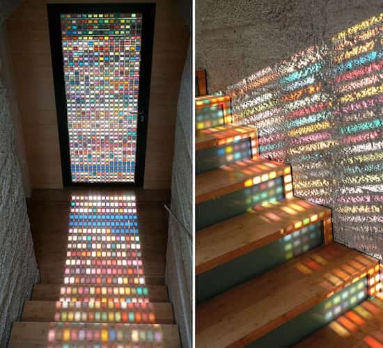 intérieur design porte mosaique effet disco