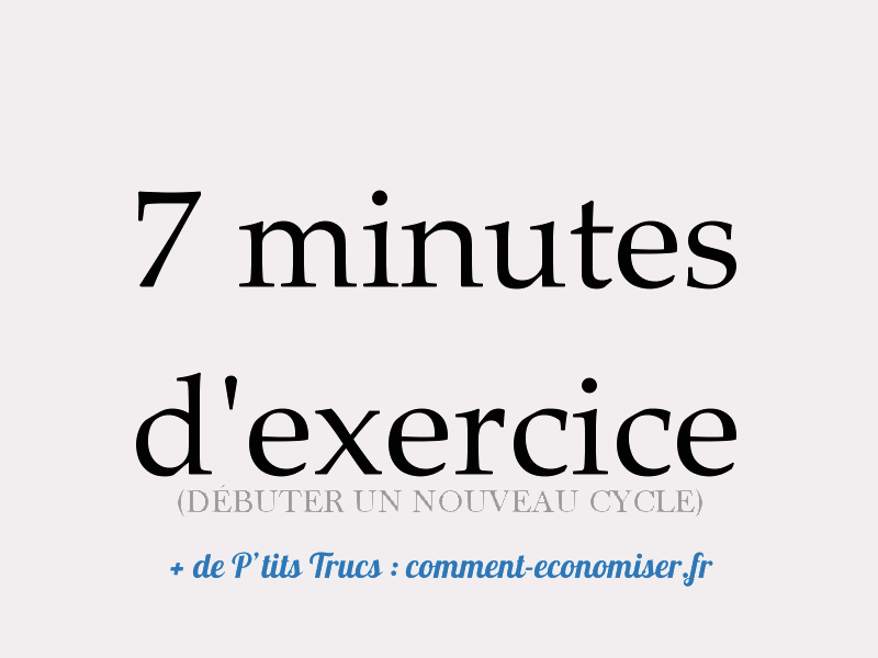 Schéma de méthode sportive : Méthode "7 Minute Workout" ou Comment Retrouvez la Forme en 7 Min d'Exercices.