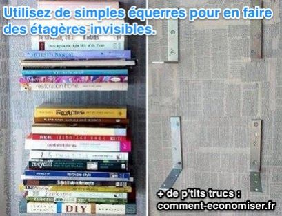 des étagères invisibles avec des equerres