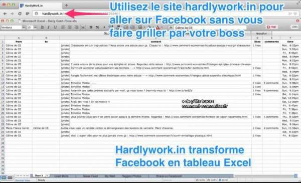 Aller sur facebook sans passer par facebook avec Hardlywork.in