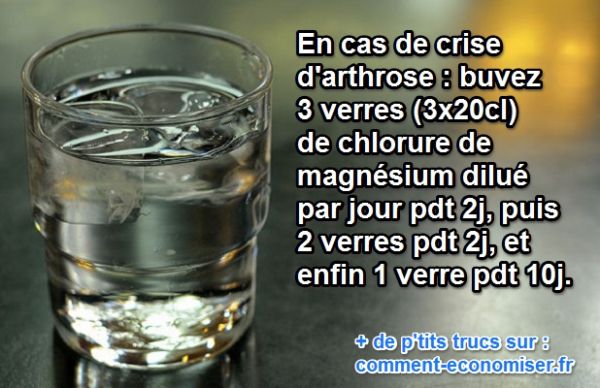 le chlorure de magnésium soulage l'arthrose