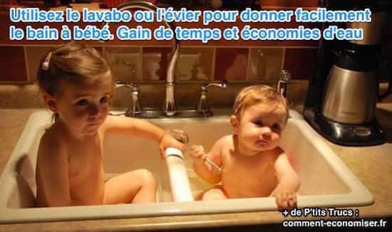 prendre un bain dans l'évier