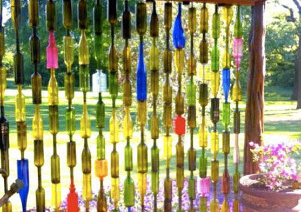 bouteilles rideau entrée