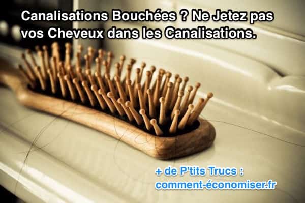 ne jetez pas les cheveux des brosses dans les canalisations pour éviter de les boucher