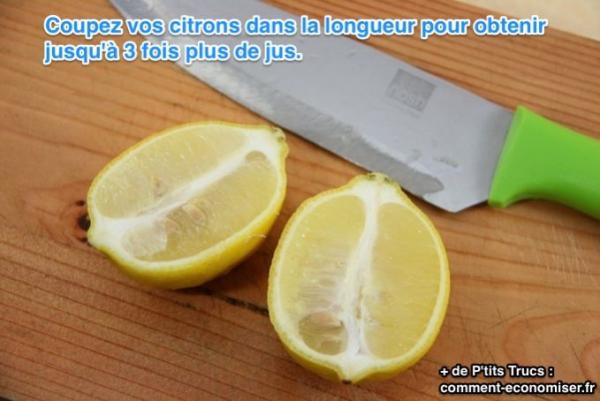 couper citron dans la longueur pour en obtenir plus de jus