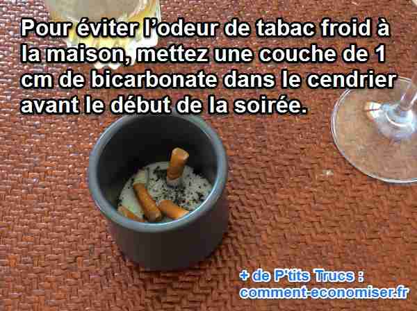 utilisez du bicarbonate de soude pour éliminer l'odeur de tabac froid