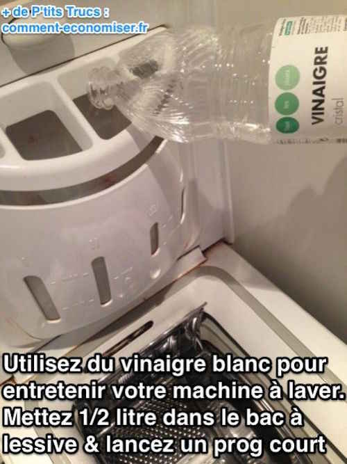 une machine à laver s'entretient avec du vinaigre blanc