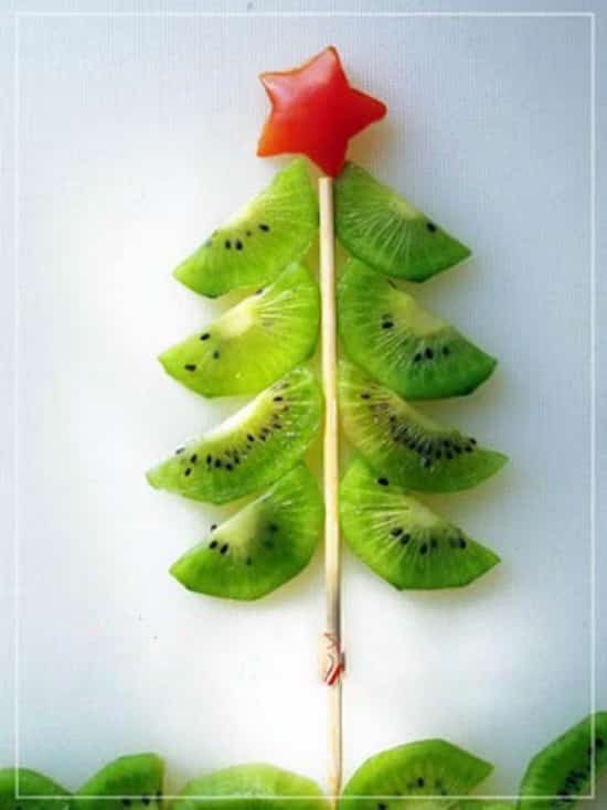 sapin fait avec des kiwis